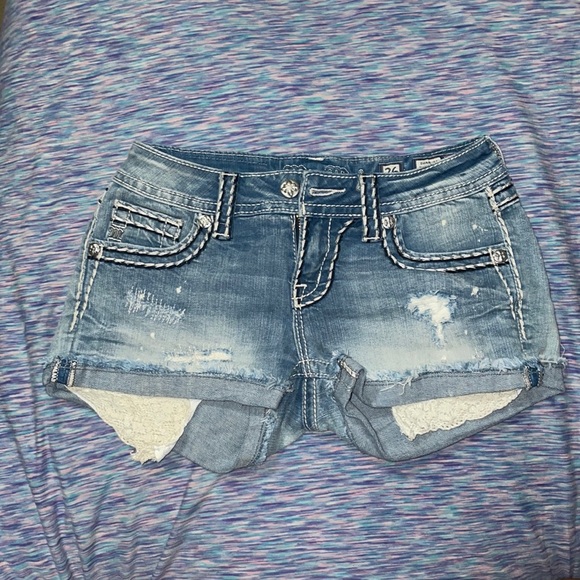Miss Me Pants - Miss me light wash cuffed shorts